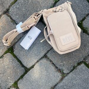 BEIS Tan Crossbody Bottle Holder Pouch